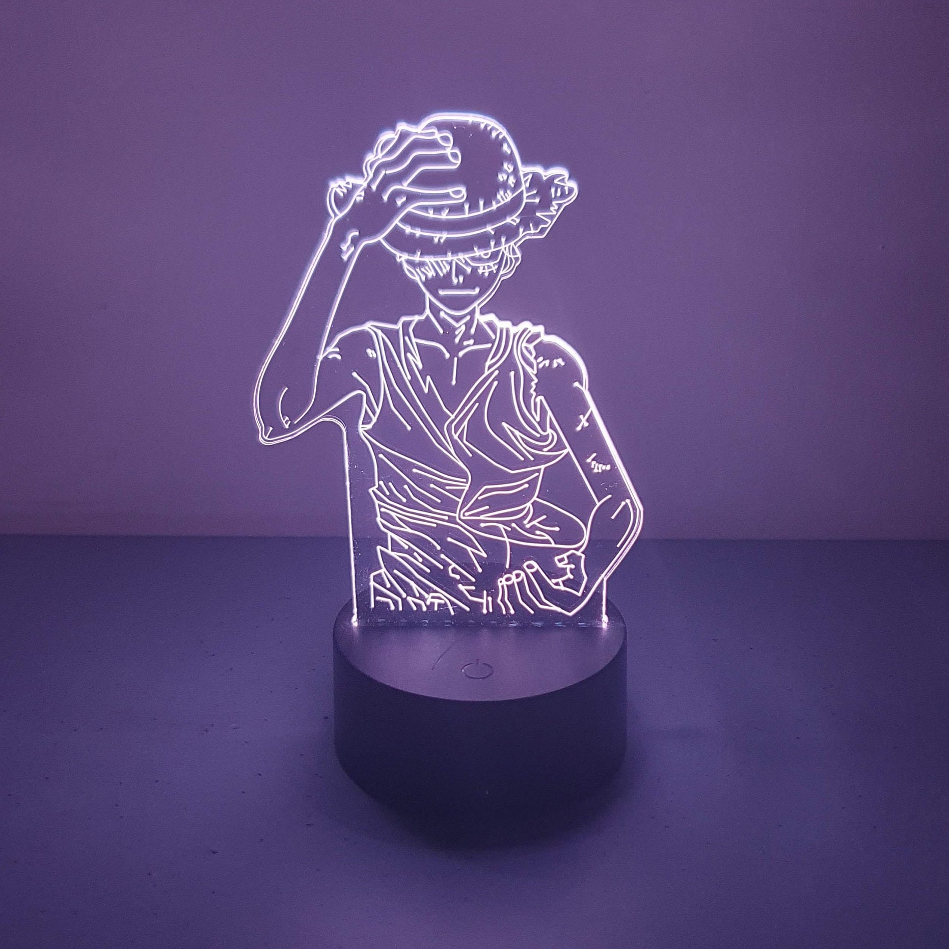  Emblème One Piece, luffy, mugiwara, lampe led, lampe  3d, veilleuse, lampe personnalisable, éclairage, illusion, idée cadeau,  cadeau original