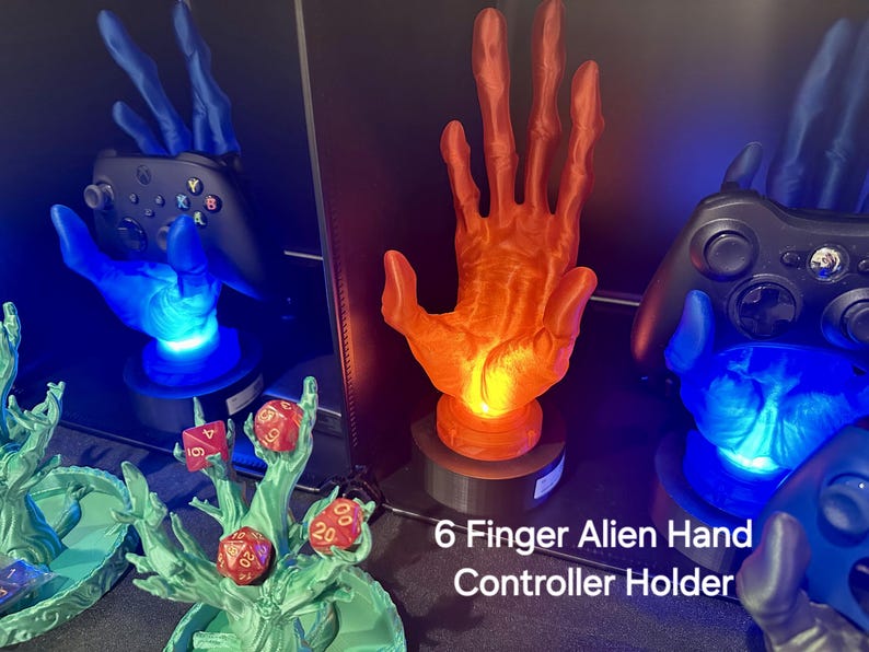 6 Finger Alien Hand Light up Controller Holder - Etsy