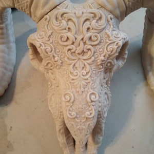 Ornate Ram skull 3d printed