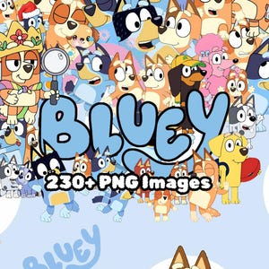 230+ Blue Dog-Inspired Clipart PNGs | Cute Cartoon Dog Graphics | Instant Download | Printable Blue Dog Stickers | Digital Art Pack