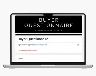 Real Estate Client Intake Form, Buyer Questionnaire (Google Forms Template)