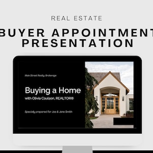 Buyer Presentation Slideshow Canva Template | Customizable Black & White Minimalist | Digital Buyer Consultation Powerpoint | Pre-qualify