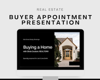 Buyer Presentation Slideshow Canva Template | Customizable Black & White Minimalist | Digital Buyer Consultation Powerpoint | Pre-qualify