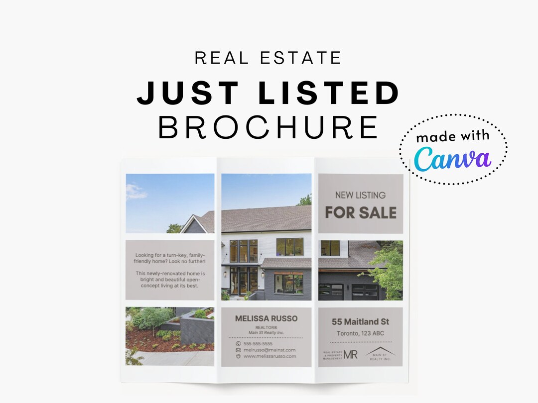 Real Estate Just Listed Brochure | Canva Template (digital Download) - Etsy