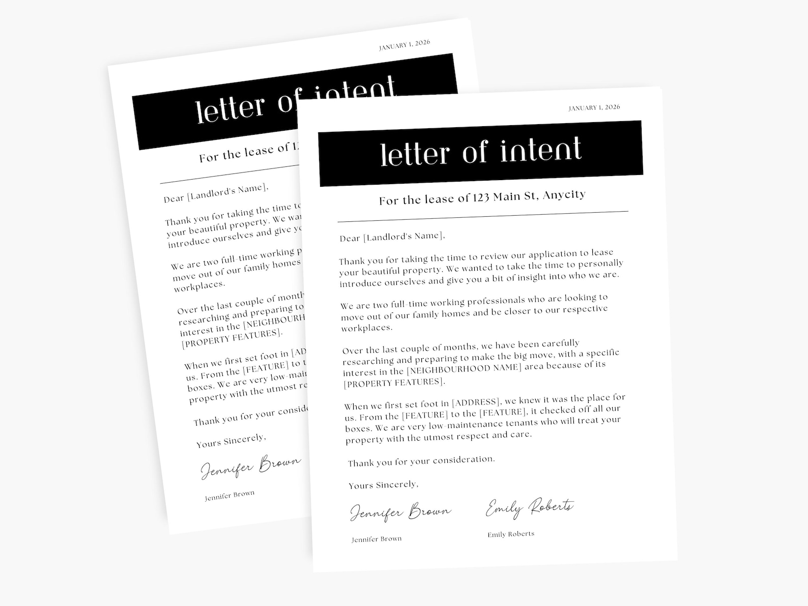 Tenant Letter of Intent (to Rent) - Canva Real Estate Template - Etsy