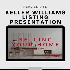 Eintrag Präsentation Slideshow Keller Williams Canva Template | Anpassbarer Schwarz-Rot-Weiß-minimalistischer Verkäufer