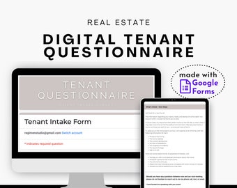 Tenant Questionnaire Template for Real Estate (Google Forms)