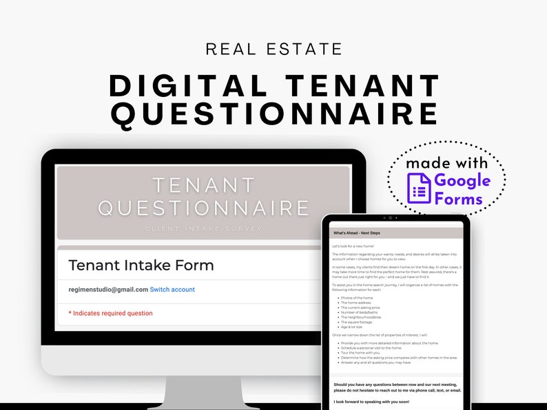 Modern Tenant Questionnaire Google Forms Template Neutral Nude
