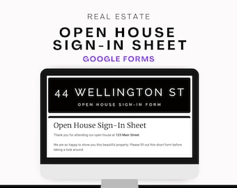 Open House Sign-In Google Form, Personalisierbarer Immo Profil (Digitaler Download)