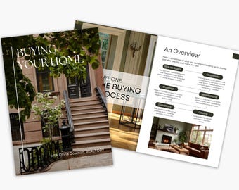 Real Estate Home Buyer Guide Client Handout for Realtor Handbook Booklet for Real Estate Agents (Canva, Digital Download)
