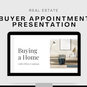 Buyer Presentation Slideshow Canva Template | Customizable Neutral Minimalist Home | Digital Buyer Consultation Powerpoint | Pre-qualify
