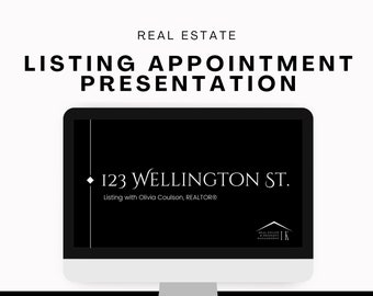Modèle de présentation d'une annonce immobilière | Toile, design minimaliste (téléchargement numérique)