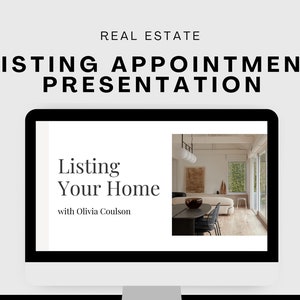 Listing Presentation Slideshow Canva Template | Customizable Neutral Minimalist Listing Presentation Powerpoint | Digital Seller Appointment