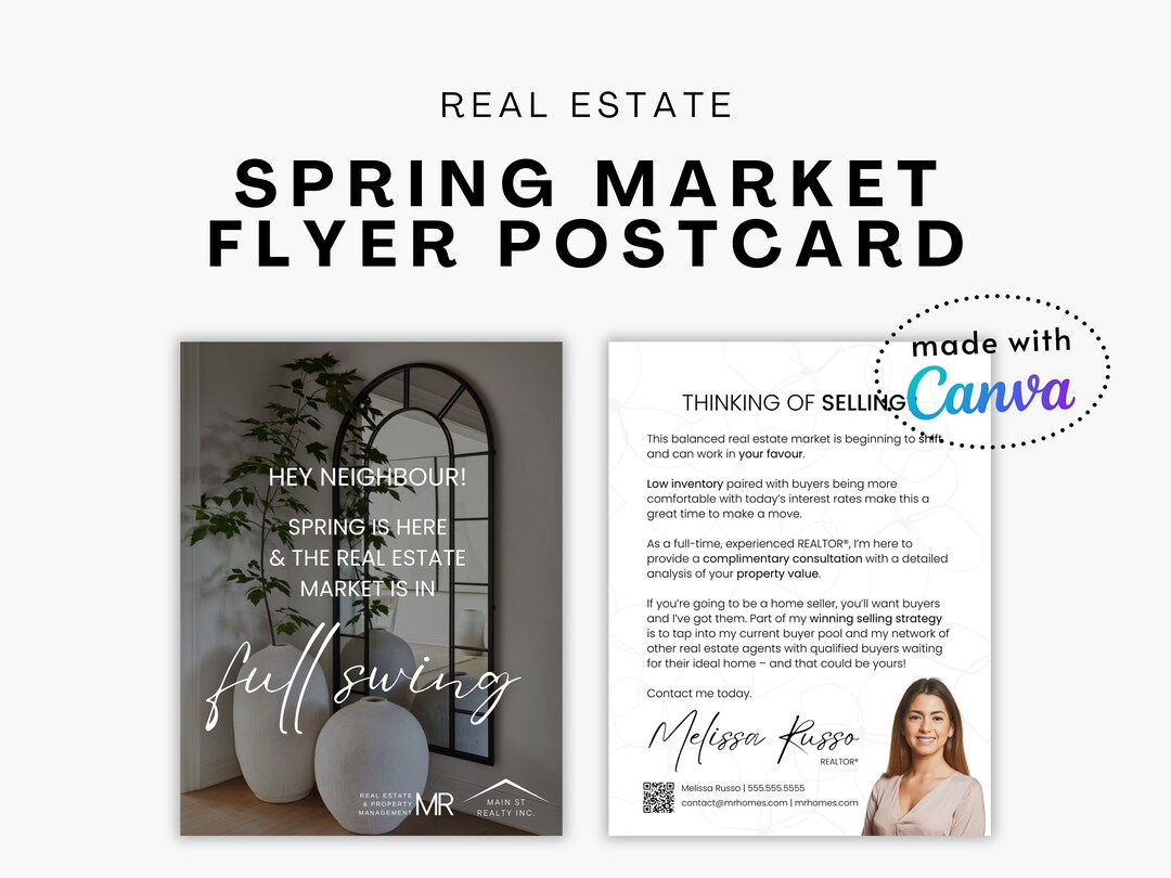 Real Estate Spring Market Postcard | Agent Marketing Flyer (digital ...
