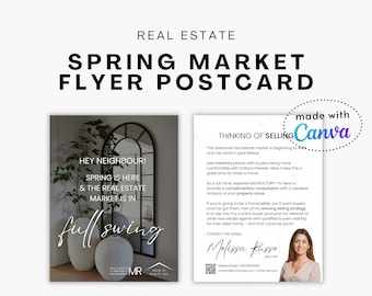 Real Estate Spring Market Postcard | Agent Marketing Flyer (Digital Canva Template)