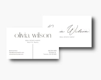 Real Estate Agent Business Card Template | Modern Branding (Canva, Digital Download)
