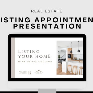 Listing Presentation Slideshow Canva Template | Customizable Neutral Minimalist Listing Presentation Powerpoint | Digital Seller Appointment