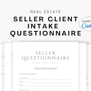 Neutral Seller Questionnaire Canva Template, Aesthetic Seller Survey Real Estate Home Seller Client Intake Forms Pre-listing Listing Package