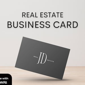 Makler Visitenkarte | Elegante professionelle zweiseitige Canva Vorlage | Chice und moderne Luxus Makler Visitenkarte für Branding