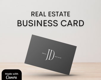 Real Estate Agent Business Card | Elegant Professional Two-Sided Canva Template | Chic & Modern Luxury Realtor Call Card for Branding