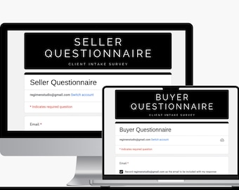 Real Estate Client Questionnaire Templates, Seller & Buyer Intake Forms (Digital Downloads)