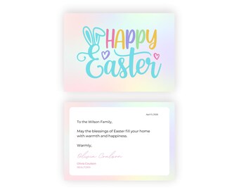 Easter Client Card for Spring Realtor Drop-Off Card Mailer Template Real Estate Agents Printable Customizable (Canva)