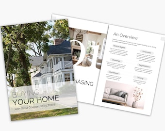 Real Estate Home Buyer Guide Client Handout for Realtor Handbook Booklet for Real Estate Agents (Canva, Digital Download)