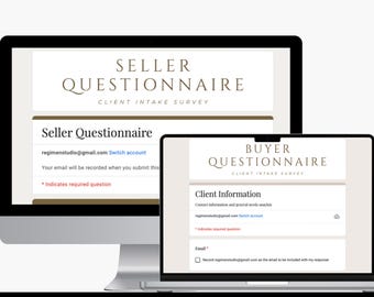 Real Estate Client Intake Forms, Seller Buyer Questionnaire (Digital Download)