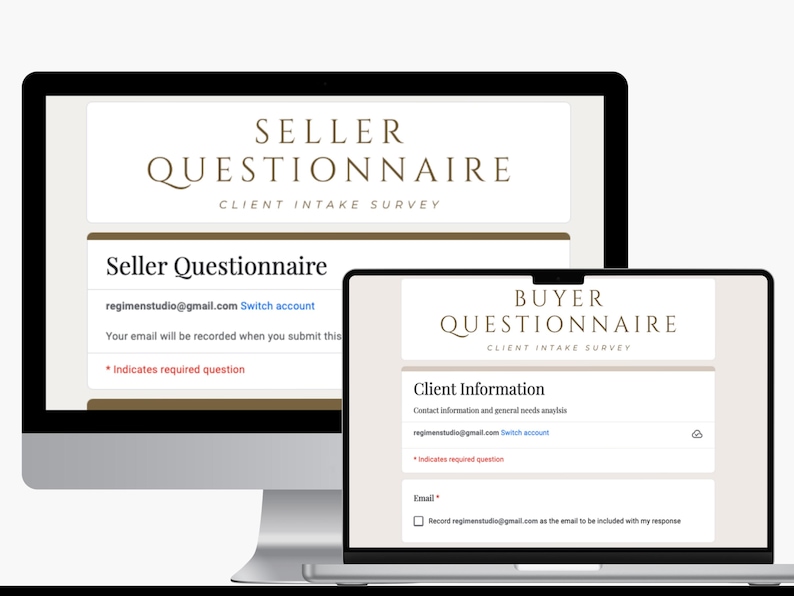 Real Estate Client Intake Forms, Seller Buyer Questionnaire (digital ...