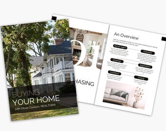 Real Estate Home Buyer Guide Client Handout for Realtor Handbook Booklet for Real Estate Agents (Canva, Digital Download)