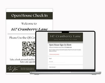 Open House Welcome Sign with QR Code + Form (Canva & Google Form)