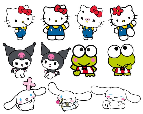 Sanrio Characters Bundle Svg, Sanrio Svg, Hello Kitty Svg, Kawaii Svg,  Cricut, Silhouette Vector Cut File