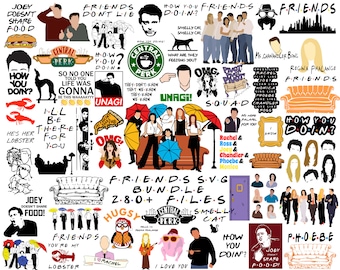 Paquete SVG de amigos, archivos en capas, archivos Central Perk Cut, paquete SVG