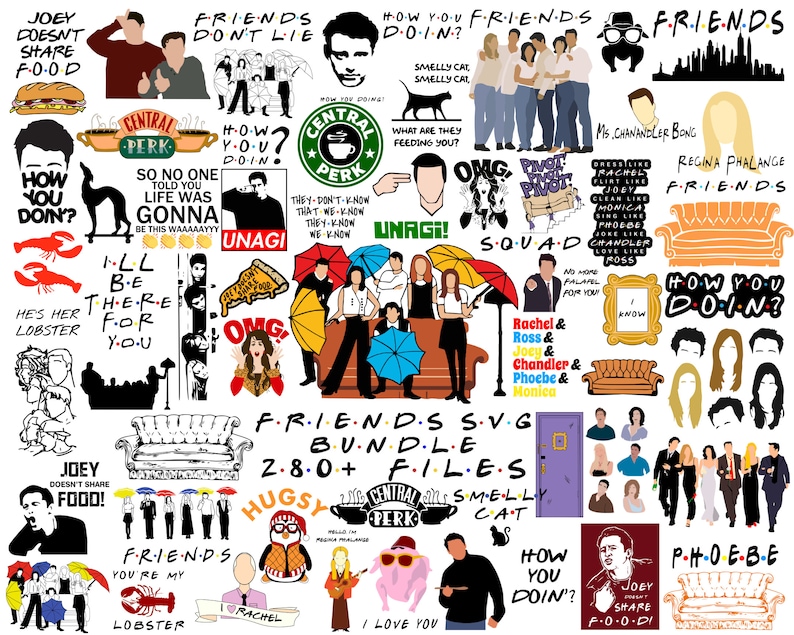 Freunde-Svg-Bundle, geschichtete Dateien, Central Perk Cut Dateien, SVG-Bundle Bild 1