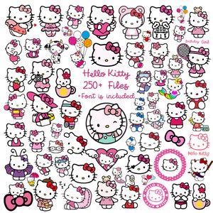 Kawaii kitty svg bundle, Kawaii birthday svg, Kawaii Kitty Clipart