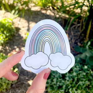 Rainbow with Clouds Sticker