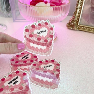 Vintage Heart Cake Sticker, Baddie or Birthday Girl Sticker