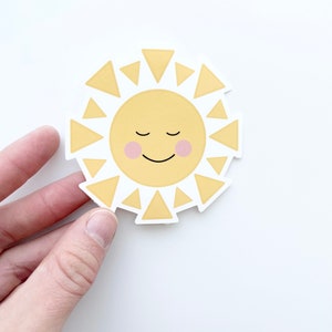 Sun Face Fun Sticker Smiley Face Sun Sticker - Etsy