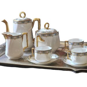 Servicio de café de porcelana Art Nouveau de Limoges
