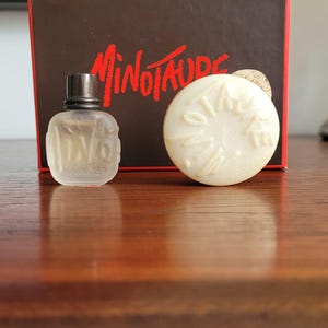 Vintage Paloma Picasso Minotaure Miniature Set – Perfume Bottle + Soap + Original Box – 1980s – Rare Collector