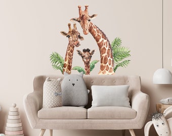 Giraffe Family Wall Decal: Watercolor Nursery Stickers