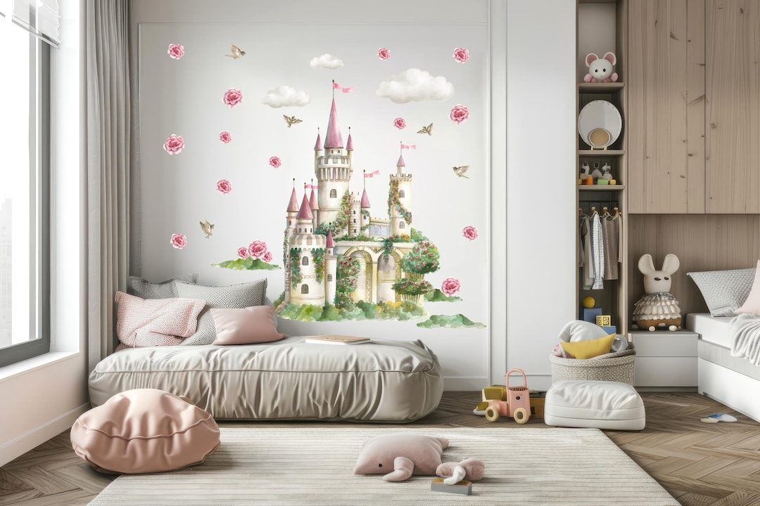 Princess Castle Wall Decal: Watercolor Fairy Tale Decor - Etsy