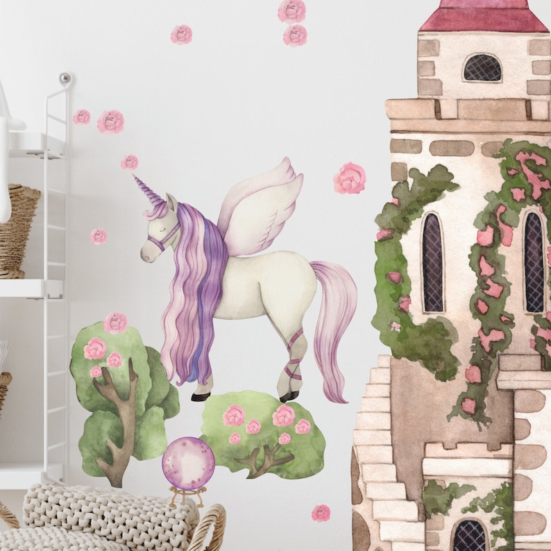 Princess Castle Wall Decal Fairy Tales Nursery Wall Decal Etsy