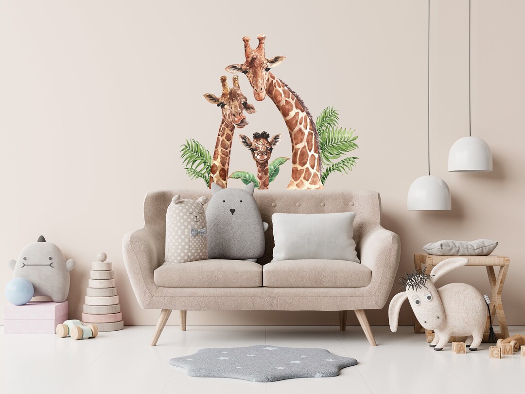 Giraffe Family Wall Decal: Watercolor Nursery Stickers - Etsy