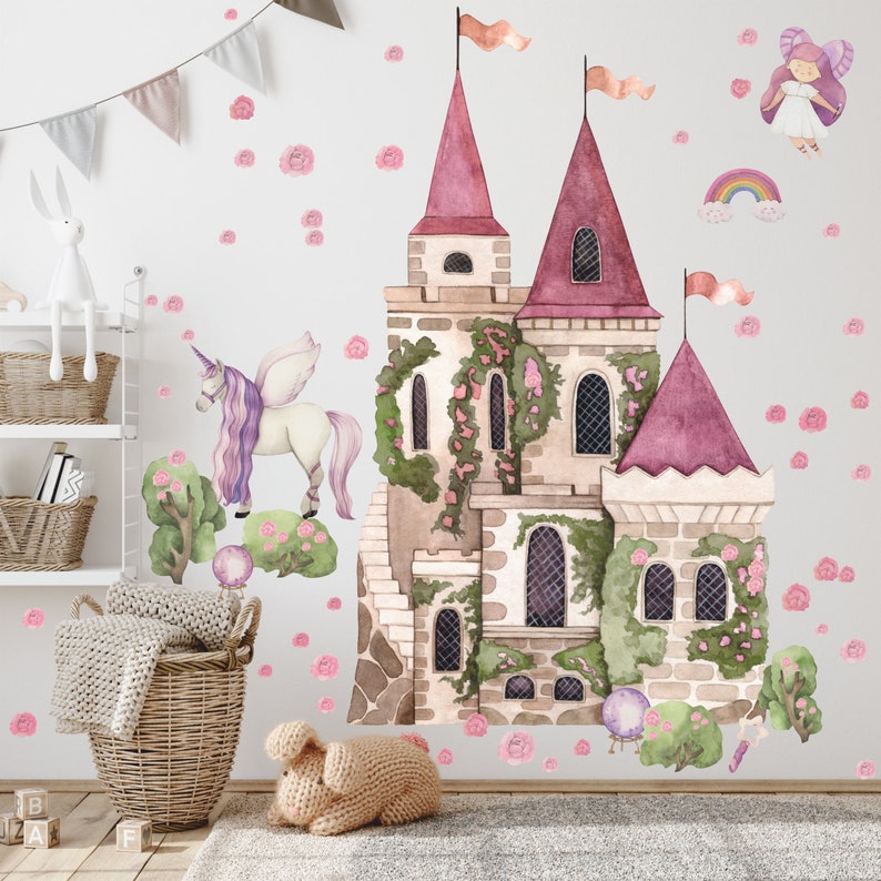 Princess Castle Wall Decal Fairy Tales Nursery Wall Decal Etsy