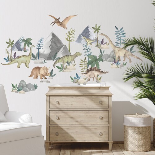 Dinosaur Wall Decal Dinosaurs Nursery Wall Decals Dinosaur Etsy