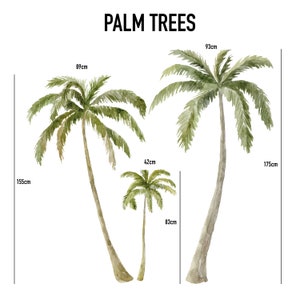 Palm Trees Wall Decals Watercolor Tropical Palms Big Palm Trees Wall ...