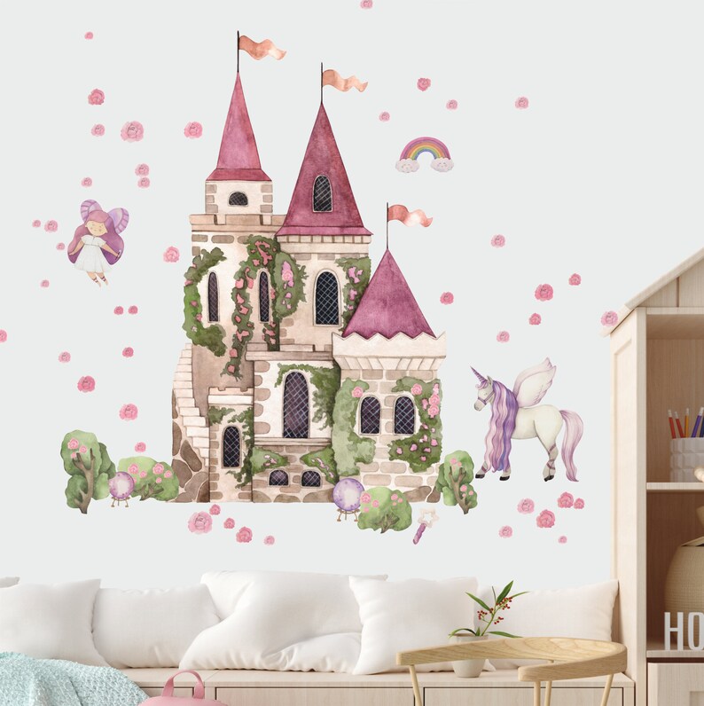 Princess Castle Wall Decal Fairy Tales Nursery Wall Decal Etsy