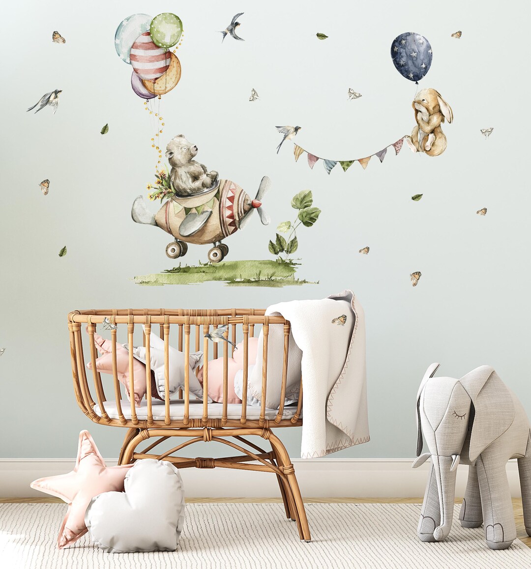 Watercolor Forest Animals Wall Decals: Woodland Nursery Decor - Etsy