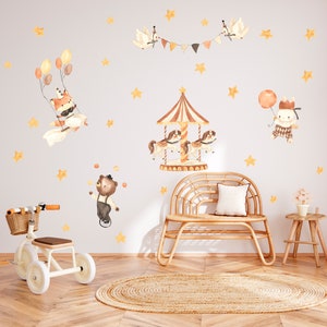 Circus Wall Sticker ~ for baby nursery and children's rooms Circus theme Removable Wall Decal Sticker Room Decor